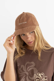 RHYTHM ESSENTIALS CAP – COTTON CANVAS EMBROIDERED ADJUSTABLE CAP – CHOCOLATE