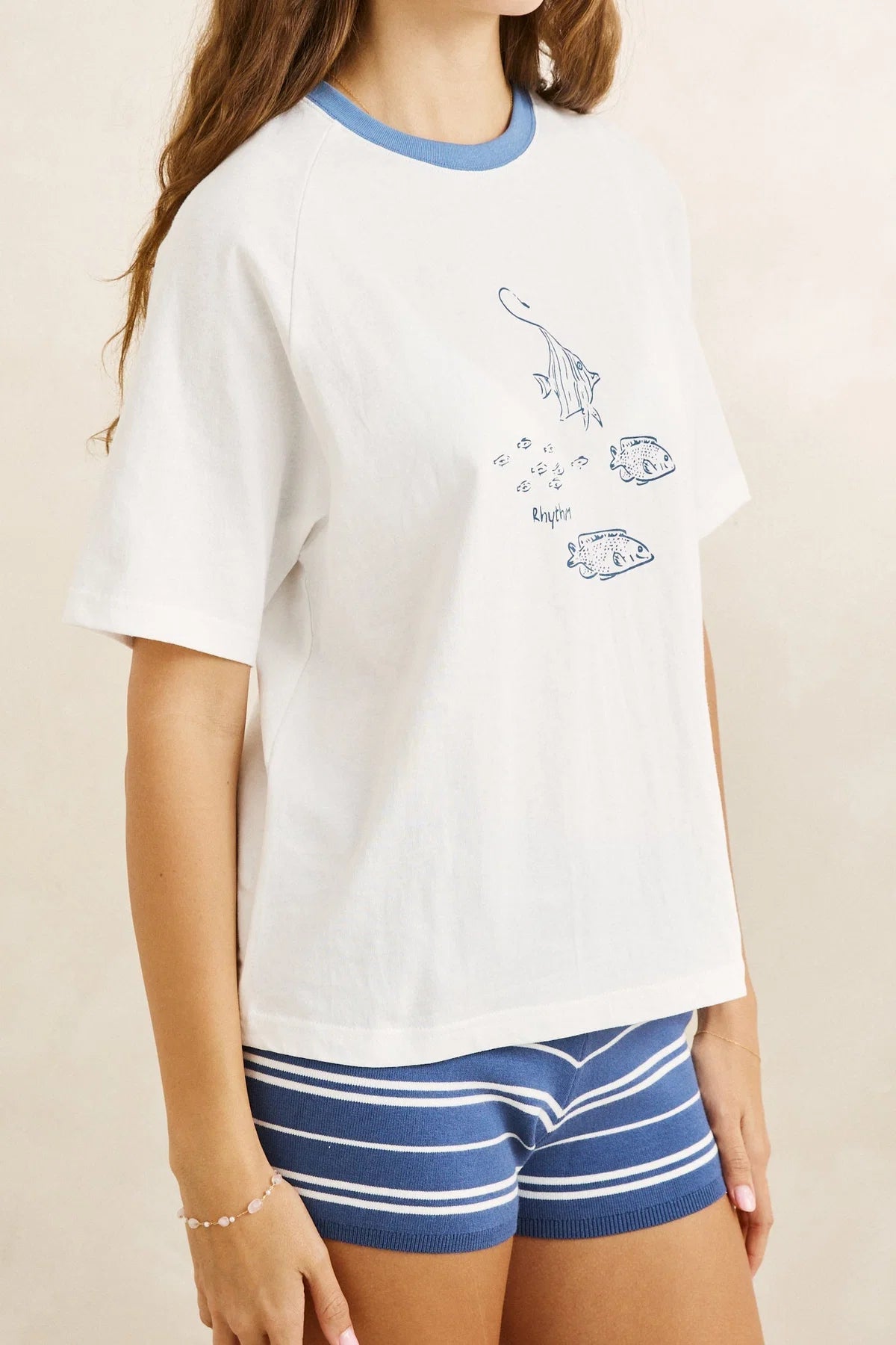 RHYTHM FISH RAGLAN T-SHIRT – WHITE