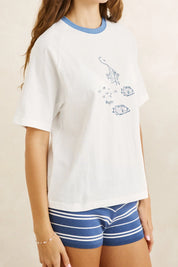 RHYTHM FISH RAGLAN T-SHIRT – WHITE