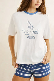 RHYTHM FISH RAGLAN T-SHIRT – WHITE