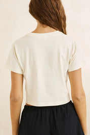 RHYTHM GEORGIA FLORAL CROP CREW TEE – WHITE