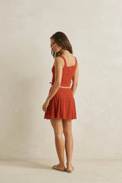 RHYTHM GIGI LACE MINI SKIRT - RED