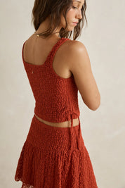 RHYTHM GIGI LACE MINI SKIRT - RED