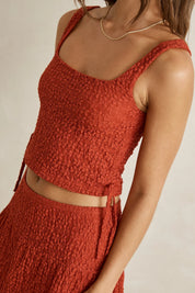 RHYTHM GIGI LACE TIE SIDE TOP - RED