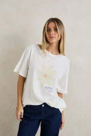 RHYTHM GOLDIE OVERSIZED T SHIRT WOMENS RELAXED FIT TEE WHITE