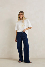 RHYTHM GOLDIE OVERSIZED T SHIRT WOMENS RELAXED FIT TEE WHITE