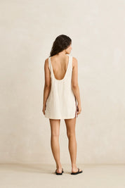 RHYTHM HANALEI MINI DRESS WOMENS SUMMER A-LINE DRESS SPORTY STYLE CREAM