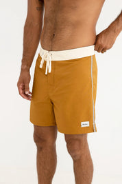 RHYTHM HERITAGE TRUNK – HIGH-WAIST DURABLE TRIPLE-NEEDLE BOARDSHORT – DIJON