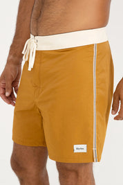 RHYTHM HERITAGE TRUNK – HIGH-WAIST DURABLE TRIPLE-NEEDLE BOARDSHORT – DIJON