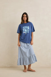 RHYTHM ISLAND WOMENS OVERSIZED TEE RELAXED FIT SURF T SHIRT INDIGO