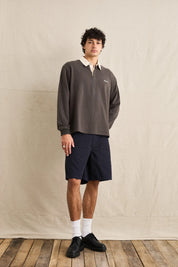 RHYTHM KOA VINTAGE RUGBY LONG SLEEVE POLO OLIVE