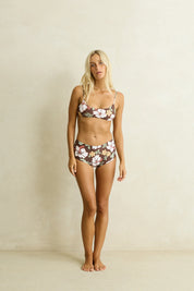 RHYTHM KOKO FLORAL CROP TOP - CHOCOLATE