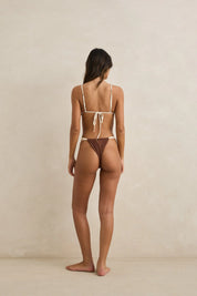 RHYTHM LILY RIB SOFT SIDE ITSY BIKINI PANT CHOCOLATE WOMENS SWIM BOTTOM