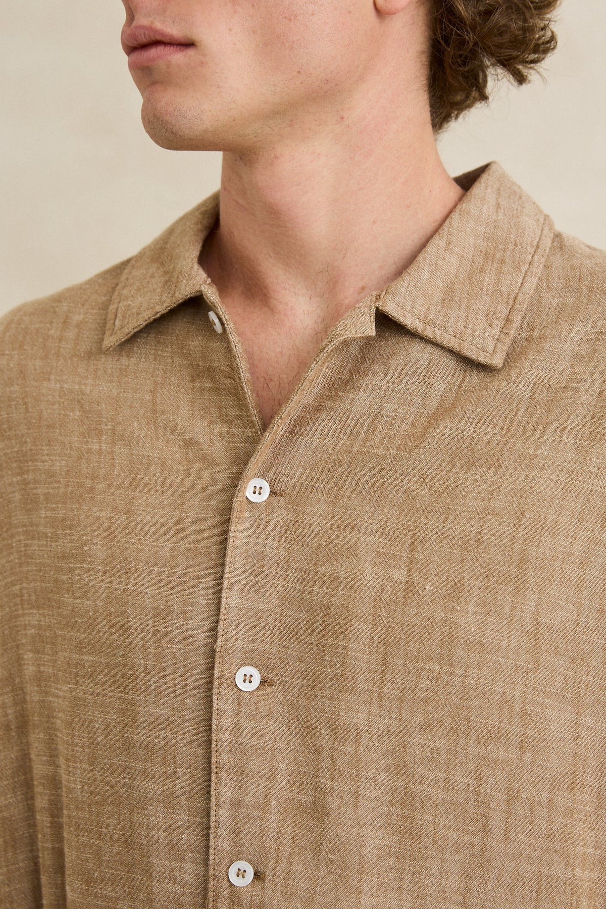 RHYTHM LINEN CHAMBRAY LS SHIRT – COFFEE