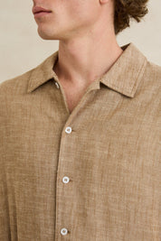 RHYTHM LINEN CHAMBRAY LS SHIRT – COFFEE