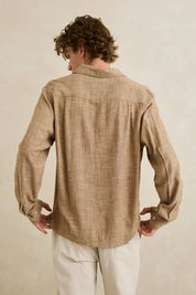 RHYTHM LINEN CHAMBRAY LS SHIRT – COFFEE