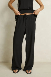 RHYTHM LINEN LACE TRACK PANT - BLACK