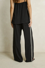 RHYTHM LINEN LACE TRACK PANT - BLACK