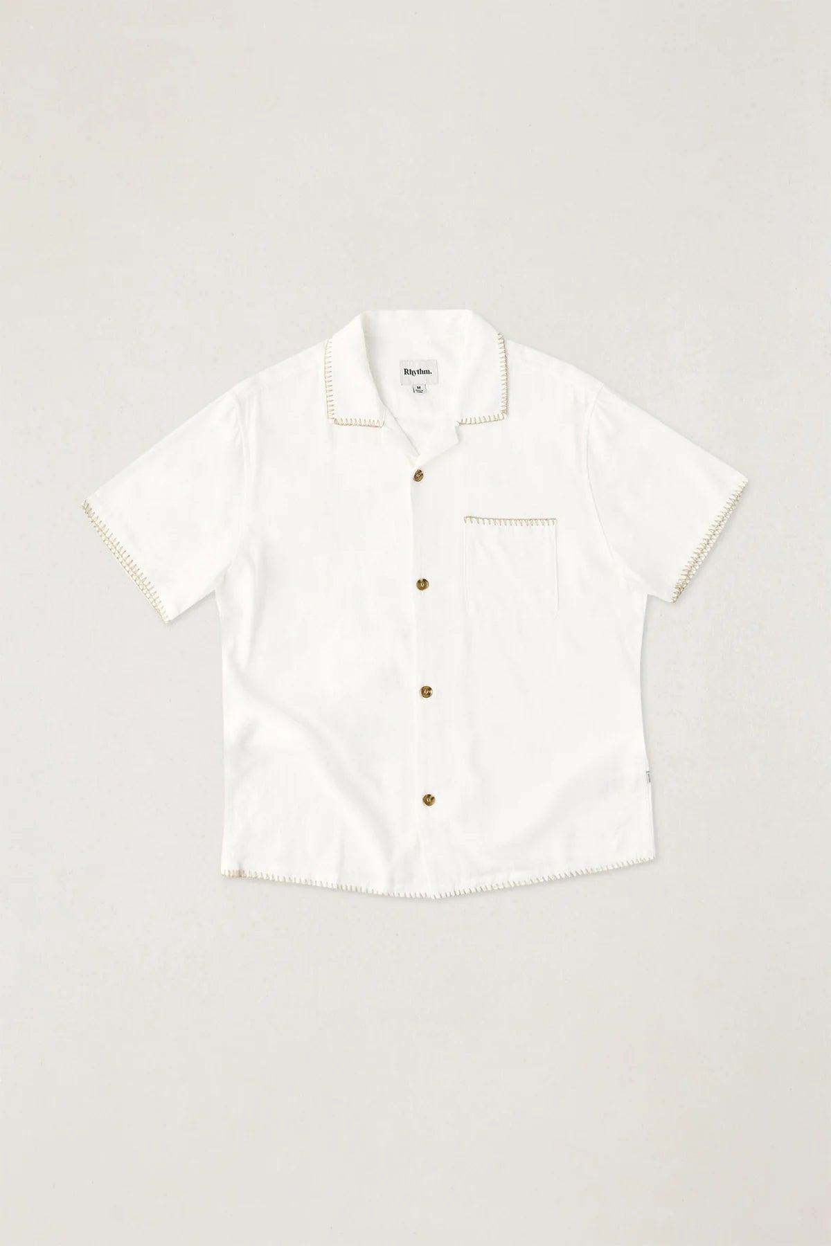 RHYTHM LINEN WHIP STITCH SS SHIRT – VINTAGE WHITE
