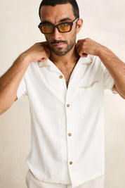 RHYTHM LINEN WHIP STITCH SS SHIRT – VINTAGE WHITE
