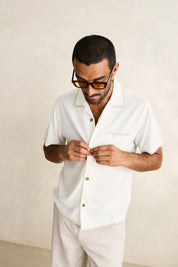 RHYTHM LINEN WHIP STITCH SS SHIRT – VINTAGE WHITE