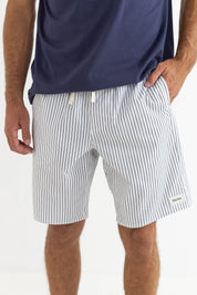 RHYTHM LOCAL JAM STRIPE SHORT ELASTIC WAIST WHITE