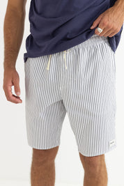 RHYTHM LOCAL JAM STRIPE SHORT ELASTIC WAIST WHITE