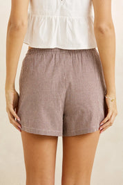 RHYTHM LONDON CHECK BEACH SHORT – CHOCOLATE
