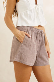 RHYTHM LONDON CHECK BEACH SHORT – CHOCOLATE
