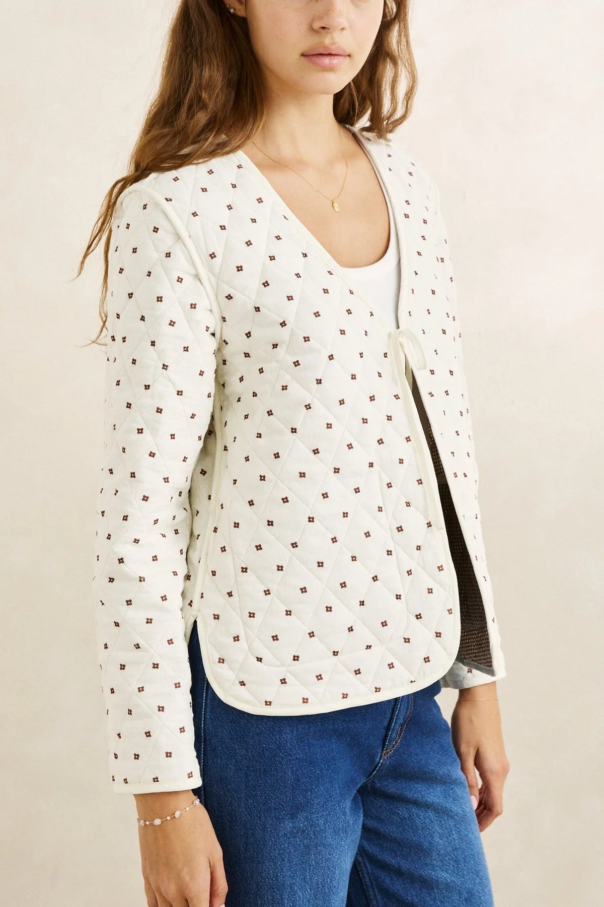 RHYTHM LONDON CHECK REVERSIBLE QUILTED JACKET – CHOCOLATE