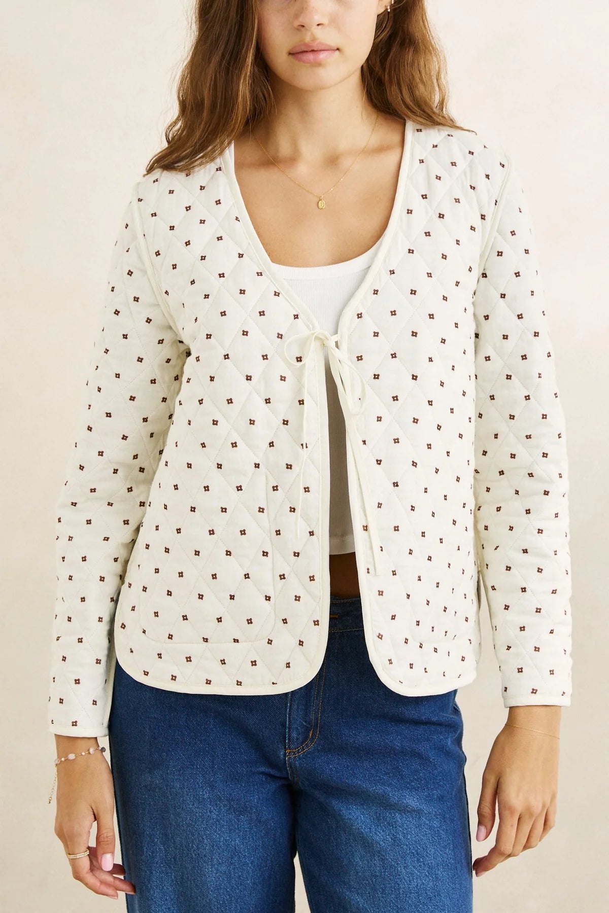 RHYTHM LONDON CHECK REVERSIBLE QUILTED JACKET – CHOCOLATE
