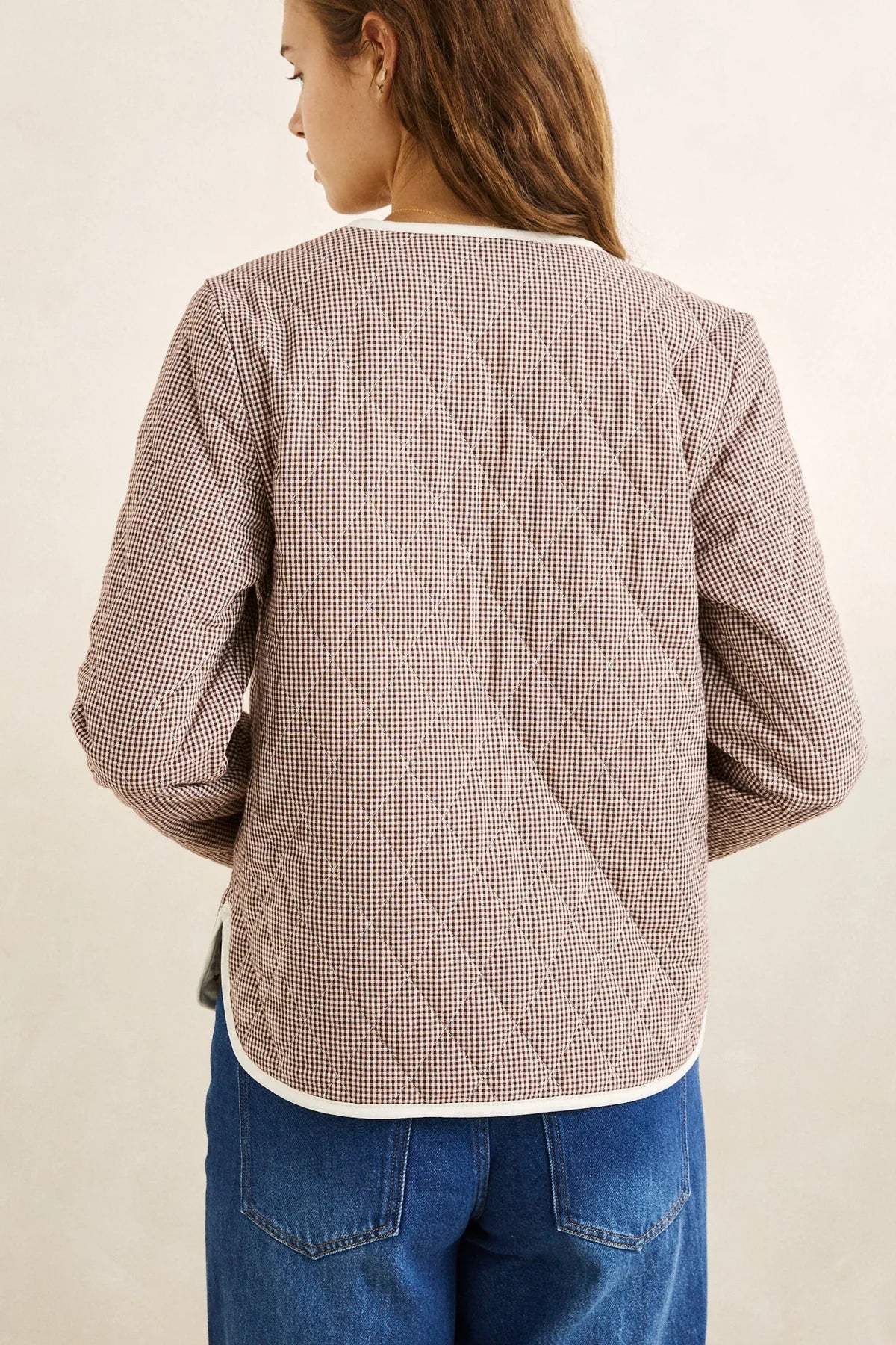 RHYTHM LONDON CHECK REVERSIBLE QUILTED JACKET – CHOCOLATE