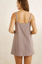 RHYTHM LONDON CHECK SLIP DRESS – CHOCOLATE