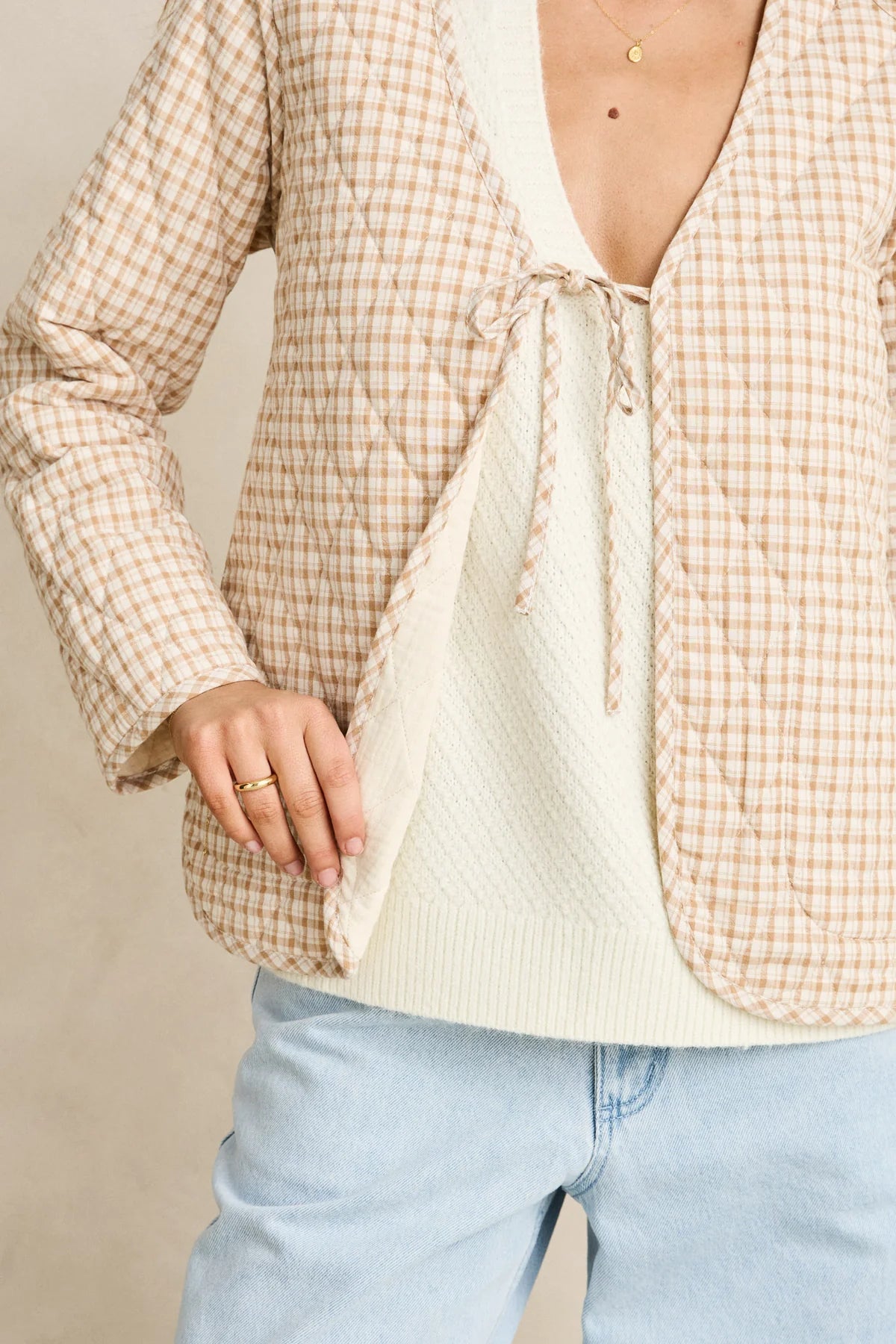 RHYTHM LONDON REVERSIBLE QUILTED JACKET WOMENS LIGHTWEIGHT PUFFER COAT VINTAGE WHITE