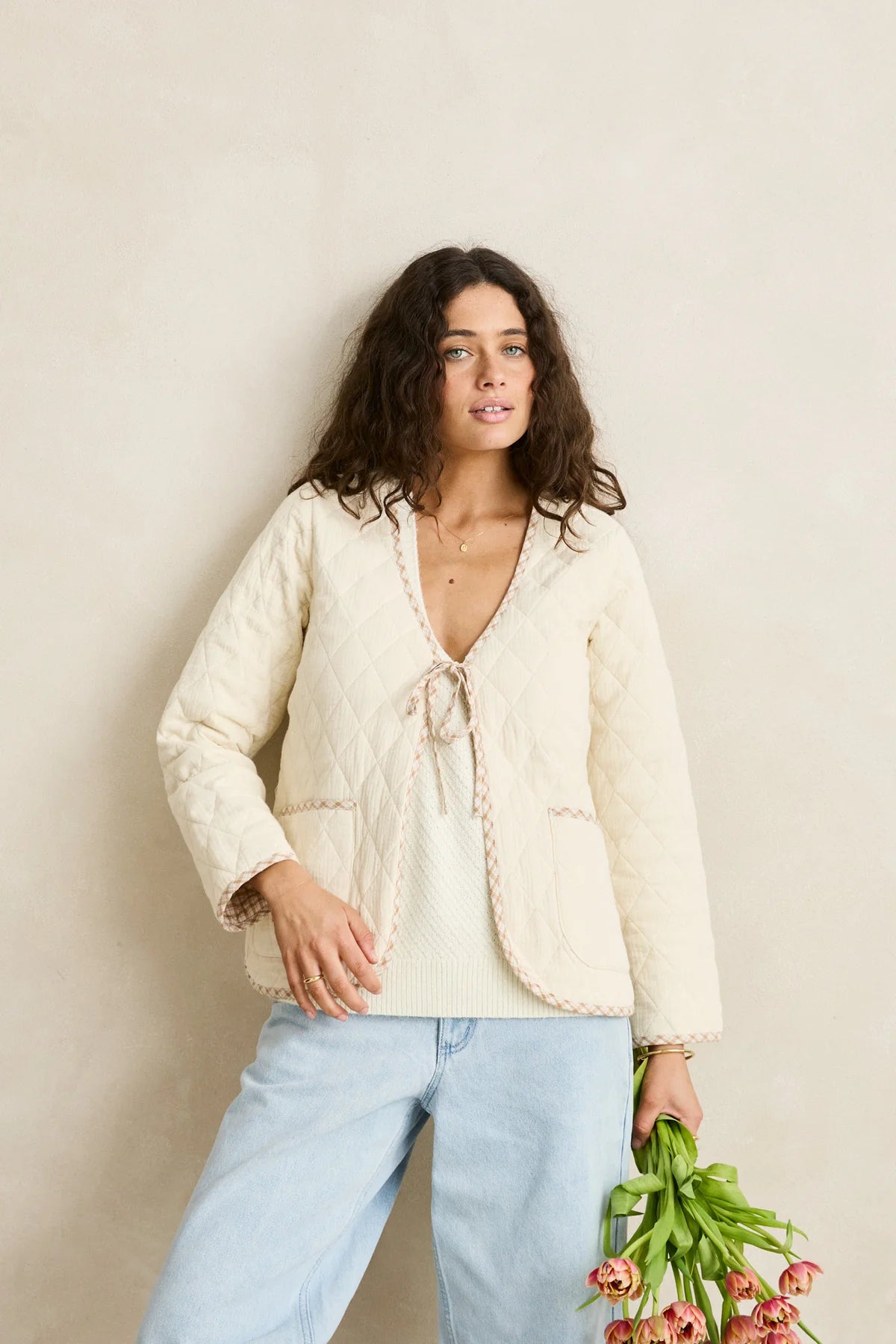 RHYTHM LONDON REVERSIBLE QUILTED JACKET WOMENS LIGHTWEIGHT PUFFER COAT VINTAGE WHITE