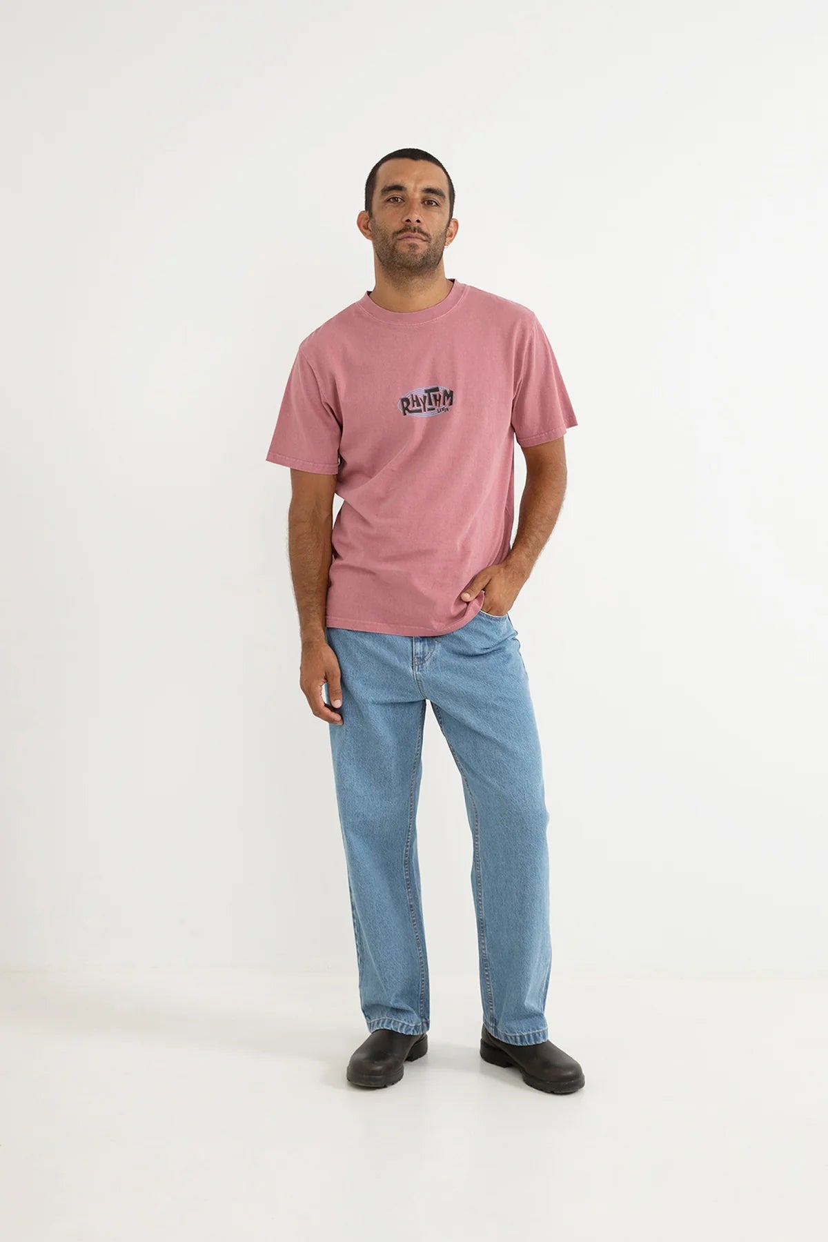 RHYTHM LOOP VINTAGE SS T-SHIRT – SUN-FADED RELAXED FIT GRAPHIC TEE – FIG