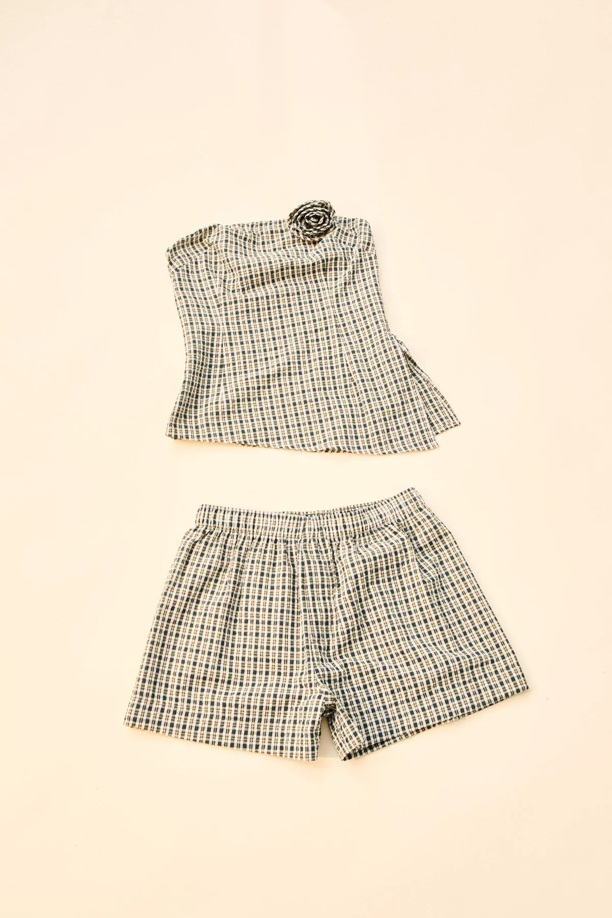 RHYTHM LOTTIE CHECK TOP – BROWN