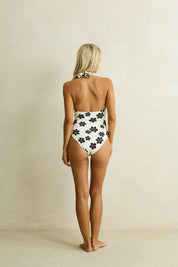 RHYTHM LOULOU FLORAL REVERSIBLE HALTER NECK ONE PIECE - CREAM