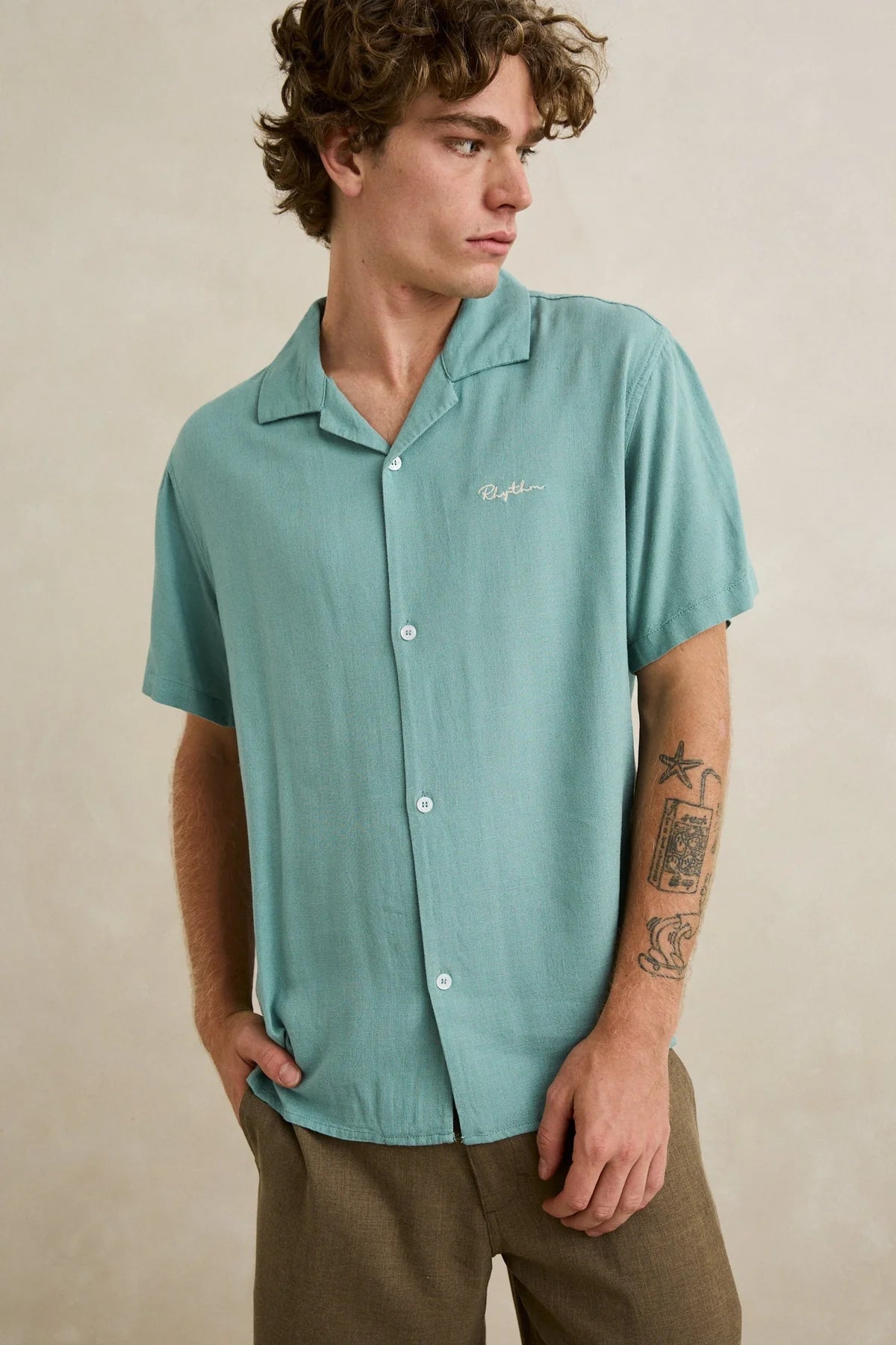 RHYTHM LUCAS SS SHIRT – SEAFOAM