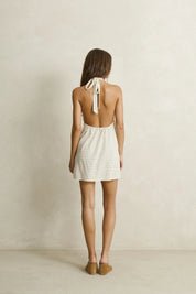 RHYTHM MAISY HALTER MINI DRESS - CREAM