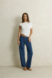 RHYTHM MAYA LACE ASYMMETRIC TOP - WHITE