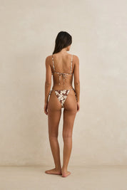 RHYTHM MELIA FLORAL SLIDE TRI BIKINI TOP CHOCOLATE WOMENS SWIM TOP