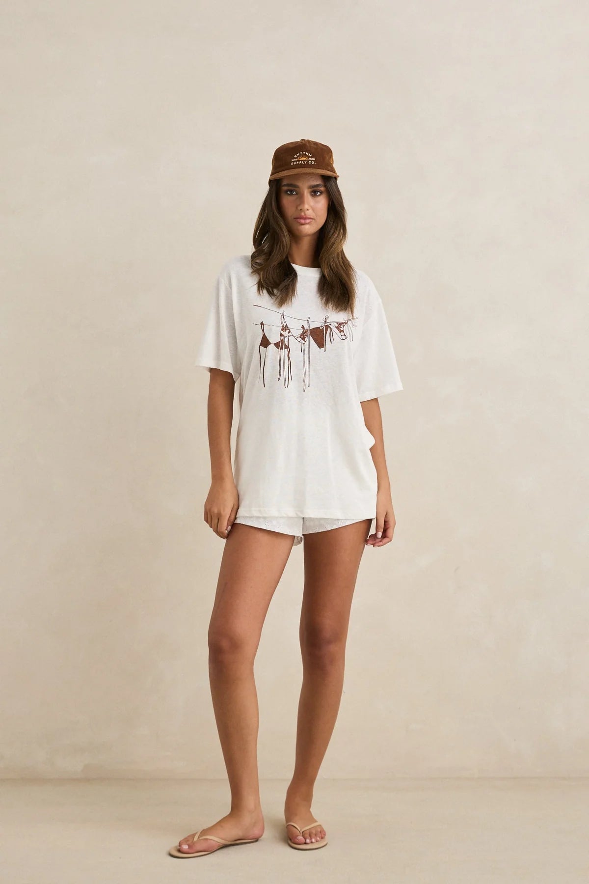 RHYTHM MELIA OVERSIZED T SHIRT CHOCOLATE VINTAGE GRAPHIC WOMENS TEE