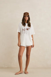RHYTHM MELIA OVERSIZED T SHIRT CHOCOLATE VINTAGE GRAPHIC WOMENS TEE