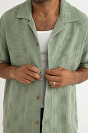 RHYTHM OASIS SHIRT – LIGHTWEIGHT CUBAN COLLAR SHORT SLEEVE SHIRT – DESERT GRASS