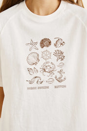 RHYTHM OCEAN SOUNDS RAGLAN T-SHIRT – WHITE