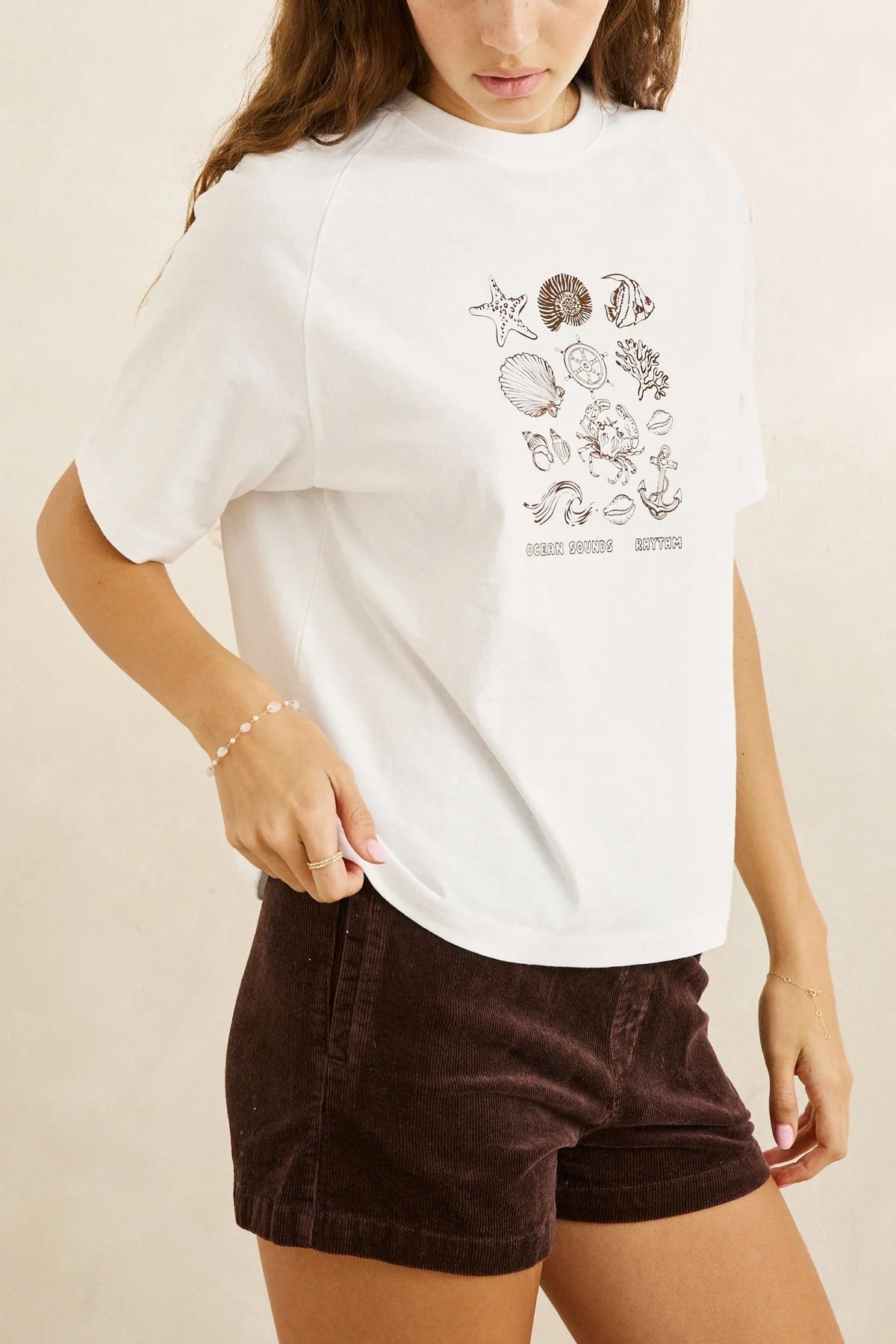 RHYTHM OCEAN SOUNDS RAGLAN T-SHIRT – WHITE