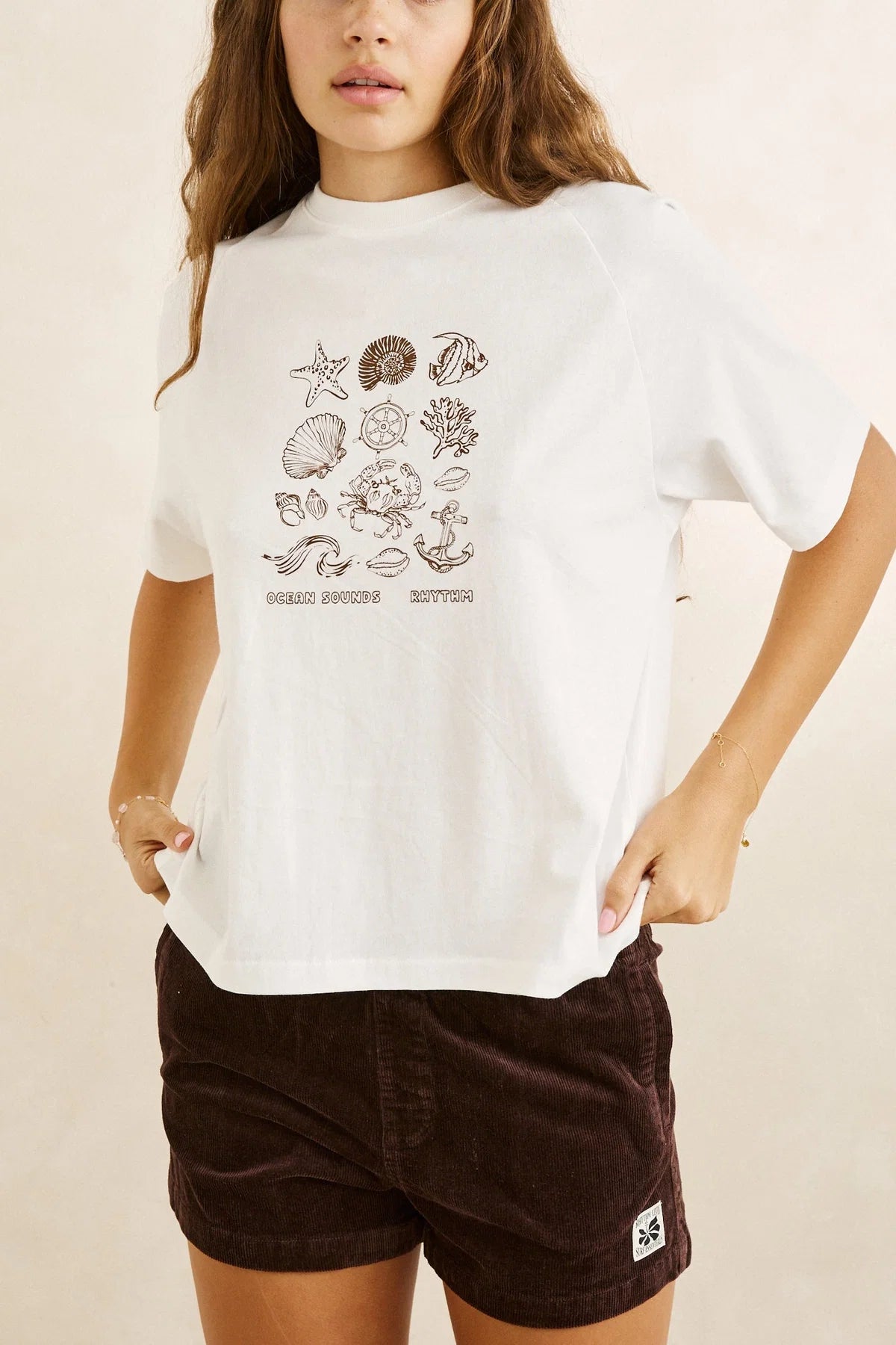 RHYTHM OCEAN SOUNDS RAGLAN T-SHIRT – WHITE
