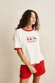 RHYTHM OCEANVIEW RINGER TEE – CHERRY