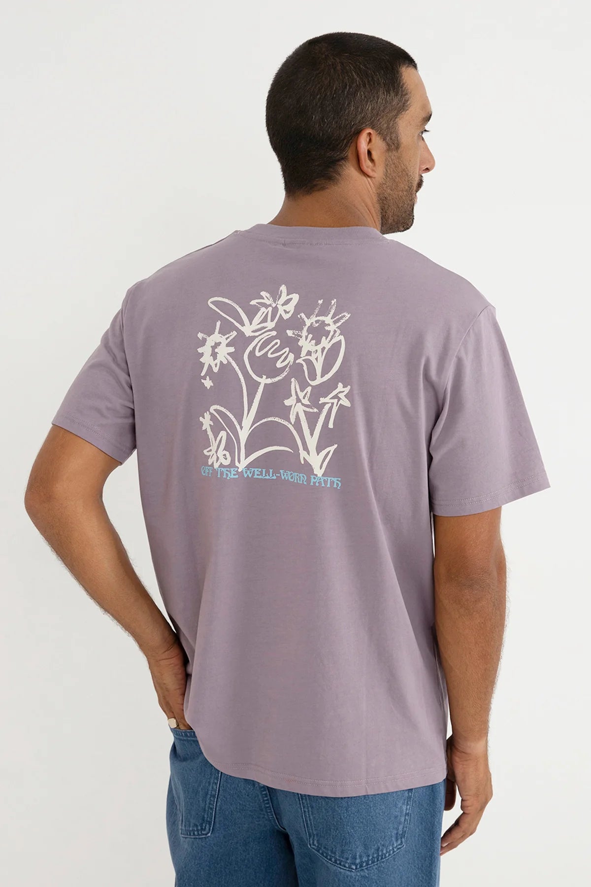 RHYTHM OLD GROWTH LIVIN SS T-SHIRT – RELAXED VINTAGE WASH GRAPHIC TEE – PLUM